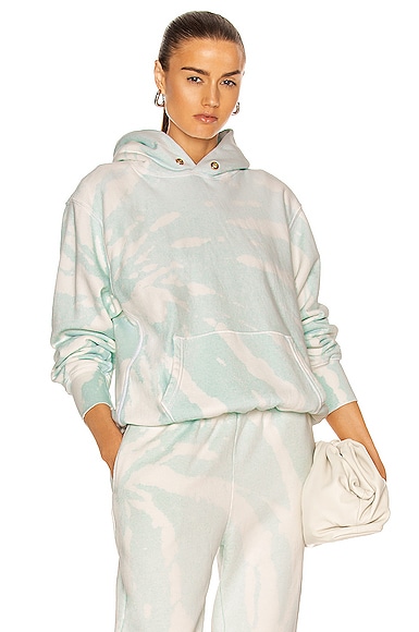 Les Tien Cropped Hoodie Sweatshirt In Ice Tie Dye | ModeSens