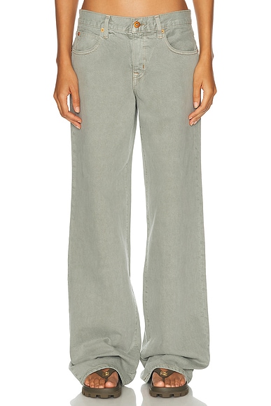 R13 Damon Pleated Wide Leg Jean in Wade Grey | FWRD
