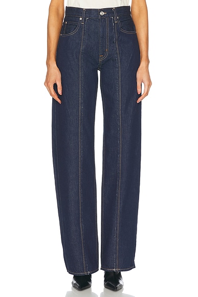SLVRLAKE Cassie Distressed Edge Relaxed Jeans in Midnight Mile