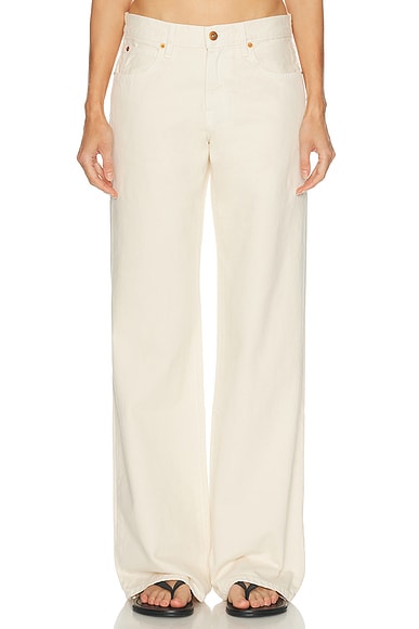 SLVRLAKE Mica Wide Leg in Ecru