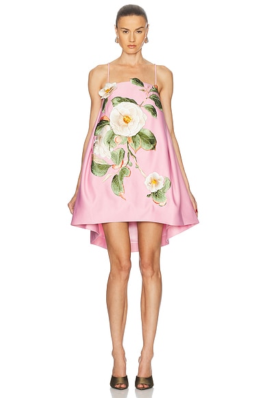 LEO LIN Felicia Applique Floral Mini Dress in Camelia Print | FWRD