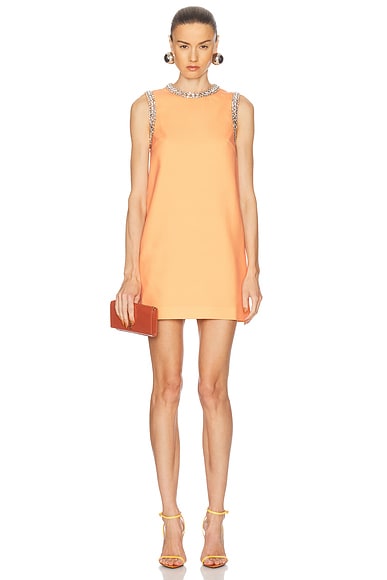 Fergie Embellished Mini Dress in Ochre