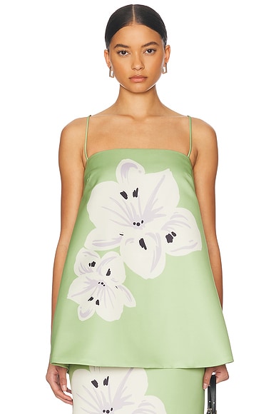 LEO LIN Etienne Top in Hibiscus & Matcha