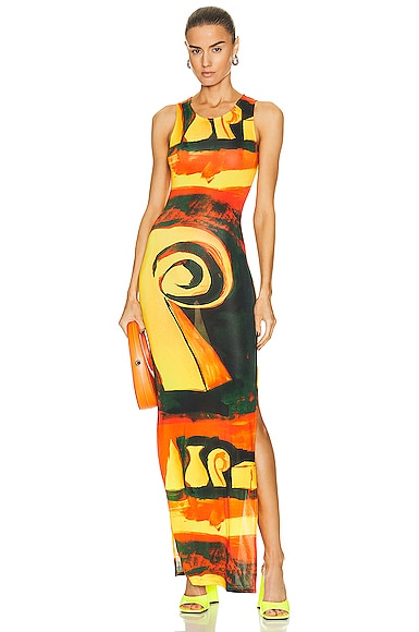 Louisa Ballou Sea Breeze Printed Stretch-jersey Maxi Dress In Checkmate