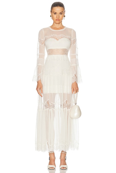 LoveShackFancy Rosney Dress in Ivory