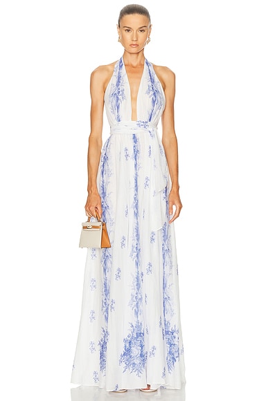 LoveShackFancy Lilah Dress in Victorian Blue