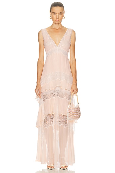 LoveShackFancy Callista Dress in Linergie Peche