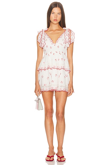 LoveShackFancy Soira Dress in Optic White