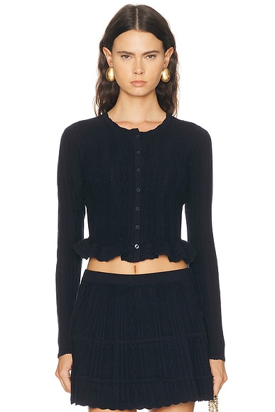LoveShackFancy Orly Cardigan in Midnight Kiss