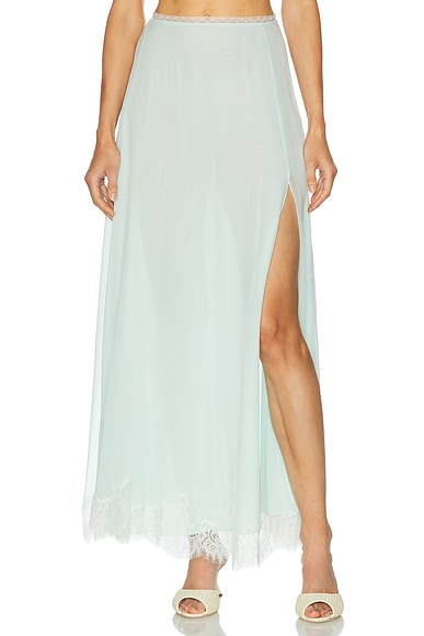 LoveShackFancy Sybel Skirt in Eau De Nil