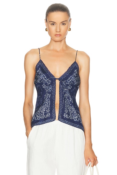LoveShackFancy Tivelo Top in Moonlight Indigo