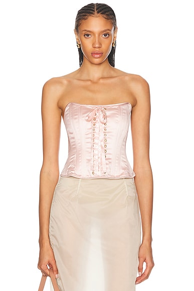 LoveShackFancy Lucarelli Top in Pink Pearl