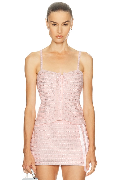LoveShackFancy Niraya Cami Top in Dusty Pink