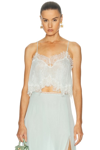 LoveShackFancy Elysia Top in Eau De Nil