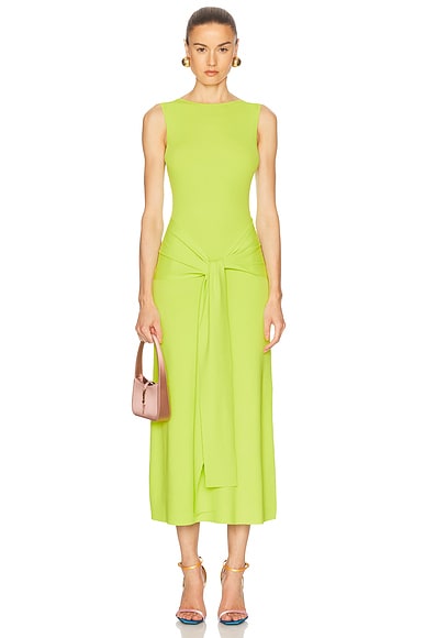 Matte Viscose Waist Tie Dress