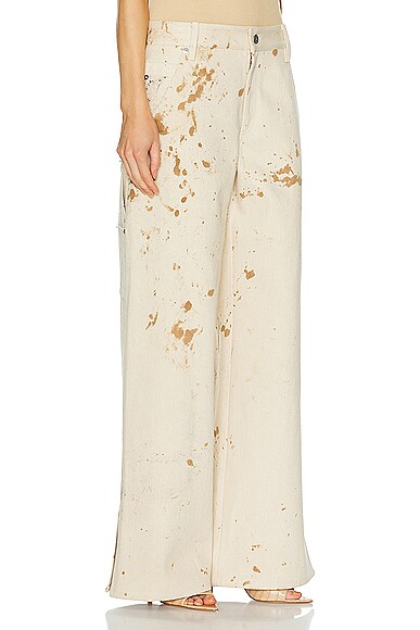 Lapointe Splatter Denim Painter Wide Leg In Splatter