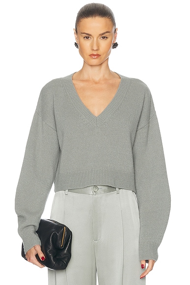 Cashmere Cropped V Neck Sweater