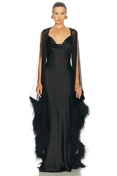 Mesh Shrug With Feathers