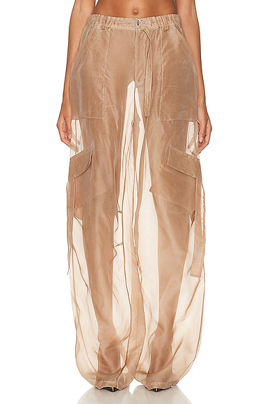 Lapointe Organza Utility Pocket Pant in Taupe