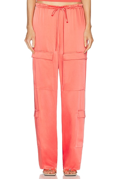 Doubleface Satin Drawstring Cargo Pant