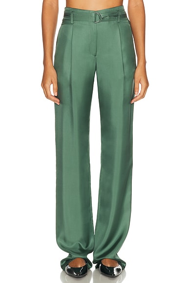 Lapointe Silky Twill Belted Pant in Green