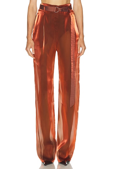 Metallic Organza Belted Pant