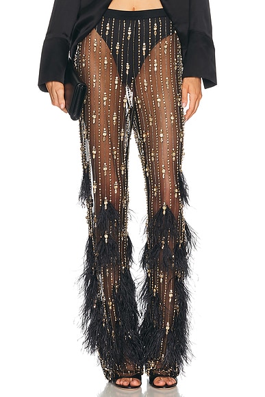 Deco Stripe Embroidery Flare Pant