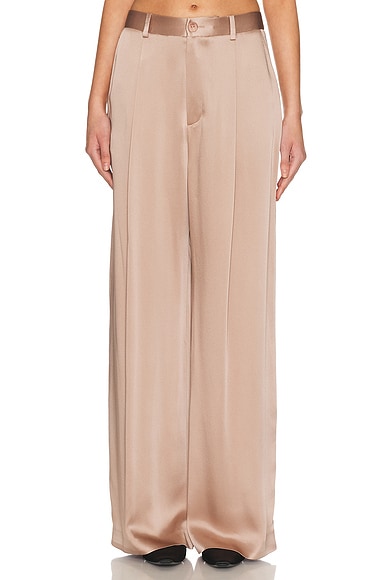 Satin Relaxed Pleat Pant