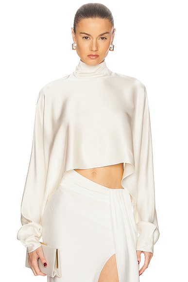 Satin Caftan Top in Cream