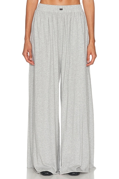 LUNYA Organic Pima Wide Leg Pant in Storm Grey Heather