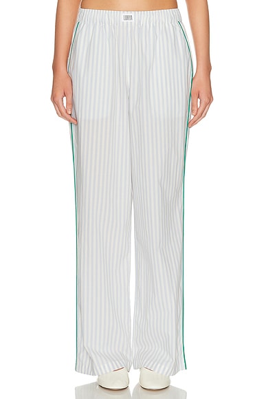 Airy Cotton Piped Wide Leg Pant
