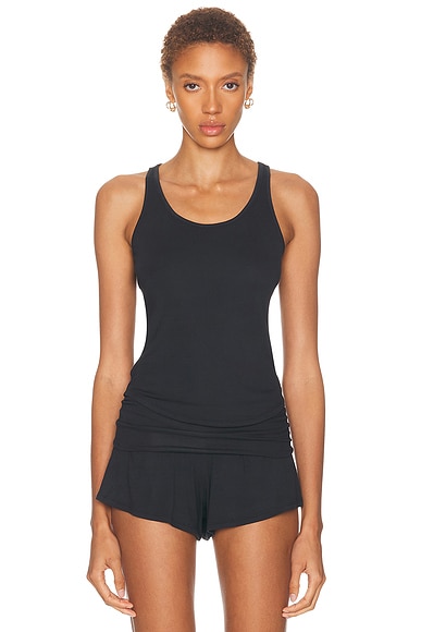 Soft Modal Rib Curved Hem Tank Top