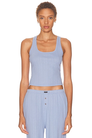 Pointelle Scoop Neck Tank Top