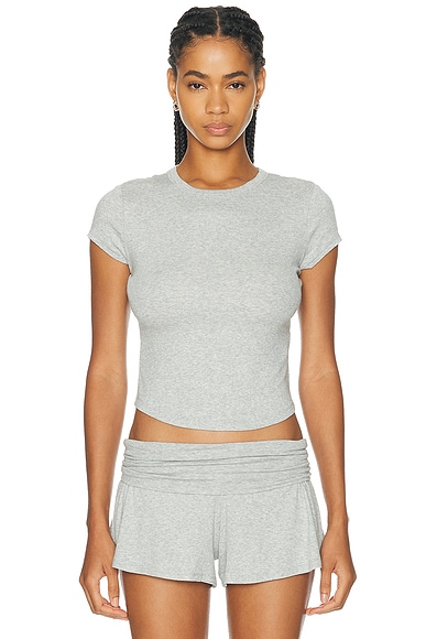 Soft Modal Rib Curved Hem Tee
