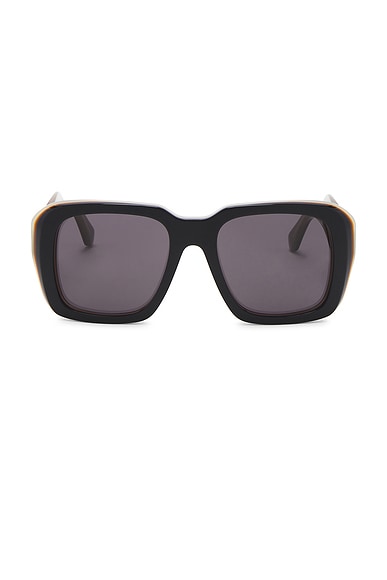 Loewe Square Sunglasses in Shiny Black & Smoke