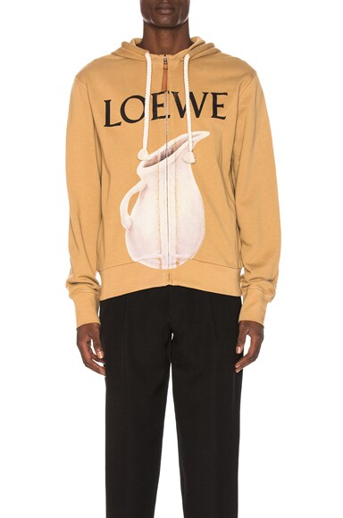 Loewe Full Zip Pottery Hoodie in Beige | FWRD