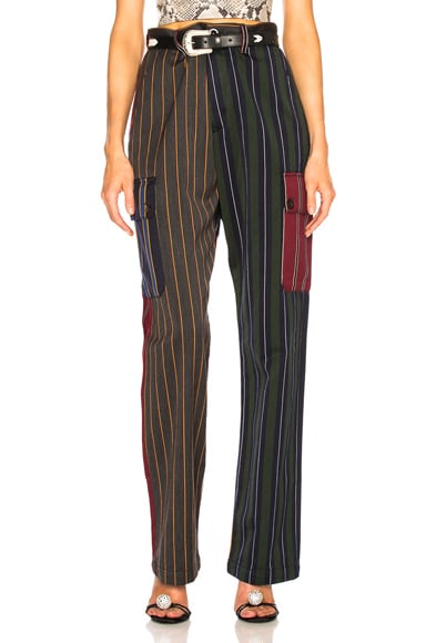 Patchwork Stripe Cargo Trouser