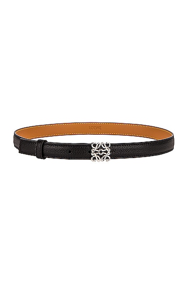【LOEWE】ANAGRAM 2CM BELT◆E619Z15X03 Loewe Anagram 2CM Belt in Black & Palladium | FWRD