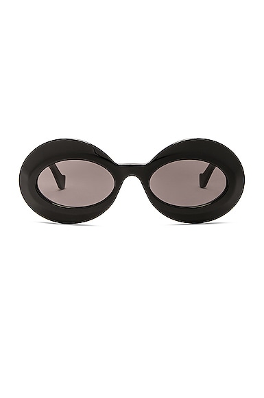 Loewe Chunky Anagram Sunglasses In Shiny Black & Smoke