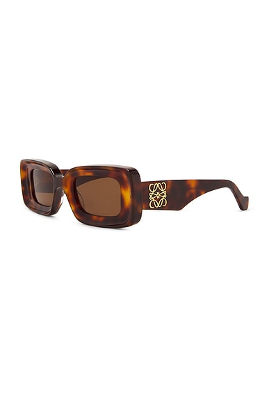 Loewe Tortoiseshell Rectangular Sunglasses In Havana