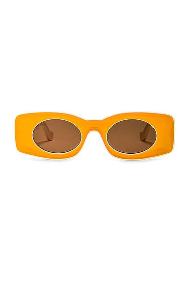 Loewe Paula's Ibiza Rectangle Sunglasses in Shinny Sunny Yellow