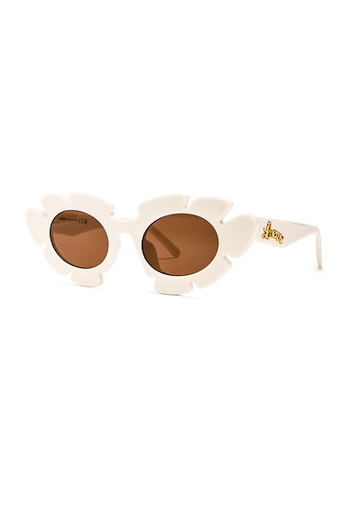 Loewe Paula's Ibiza Flower Sunglasses In Shiny Ivory