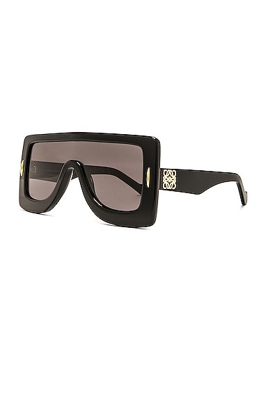 Shop Loewe Square Sunglasses In Shiny Black