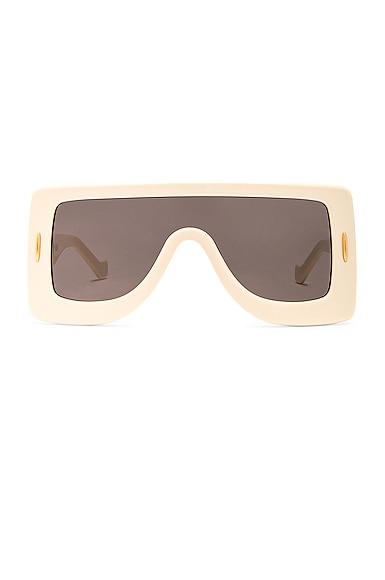 Loewe Square Sunglasses In Shiny Ivory