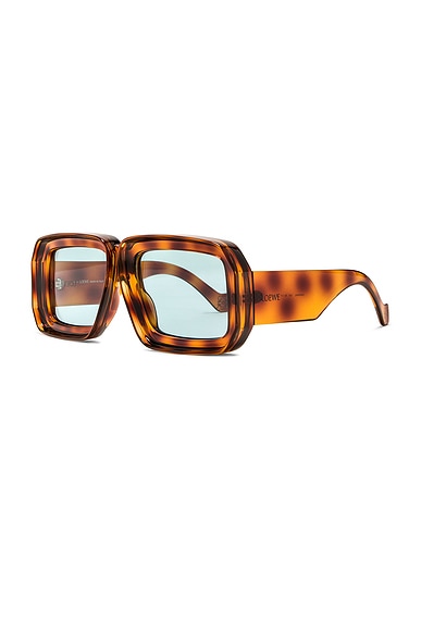 Shop Loewe Paula's Ibiza Square Sunglasses In Shiny Blonde Havana