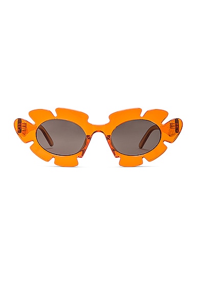 Shop Loewe Paula's Ibiza Flower Sunglasses In Shiny Transparent Orange