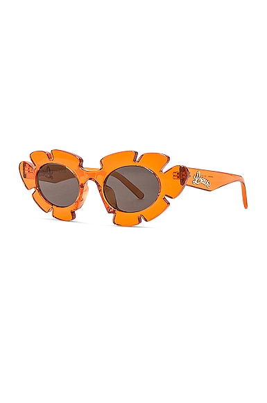 Shop Loewe Paula's Ibiza Flower Sunglasses In Shiny Transparent Orange