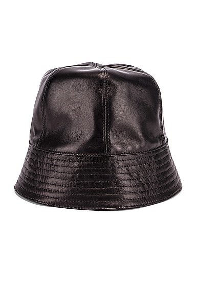 Loewe Leather Bucket Hat in Black