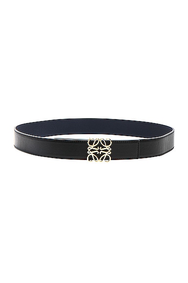 Loewe Anagram Belt in Black, Navy & Gold