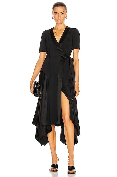Loewe 2025 Irregular Flowing Dress Black Cotton
